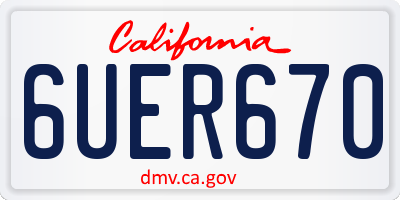 CA license plate 6UER670