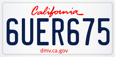 CA license plate 6UER675