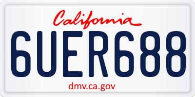 CA license plate 6UER688