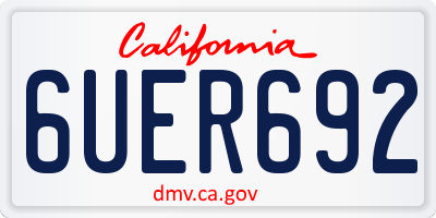 CA license plate 6UER692