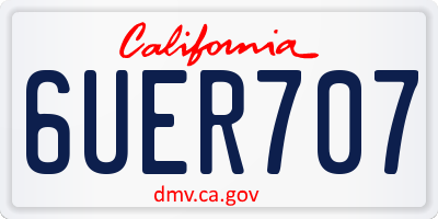 CA license plate 6UER707