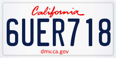 CA license plate 6UER718