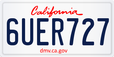 CA license plate 6UER727