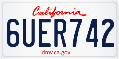 CA license plate 6UER742