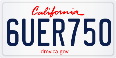 CA license plate 6UER750