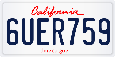 CA license plate 6UER759