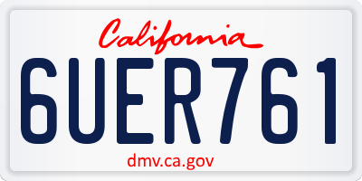 CA license plate 6UER761