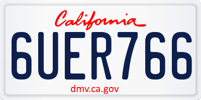 CA license plate 6UER766