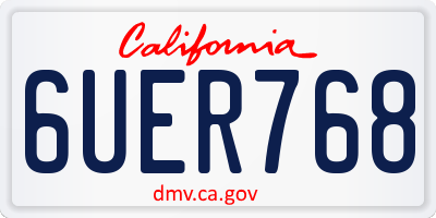 CA license plate 6UER768
