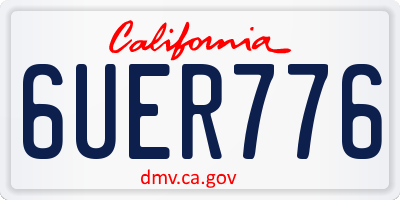 CA license plate 6UER776