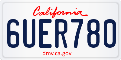 CA license plate 6UER780
