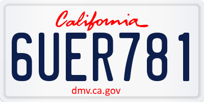 CA license plate 6UER781