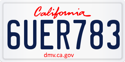 CA license plate 6UER783