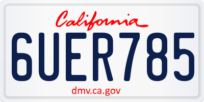 CA license plate 6UER785