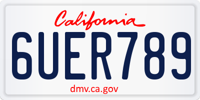 CA license plate 6UER789