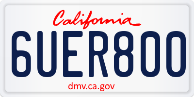 CA license plate 6UER800