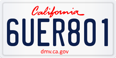 CA license plate 6UER801