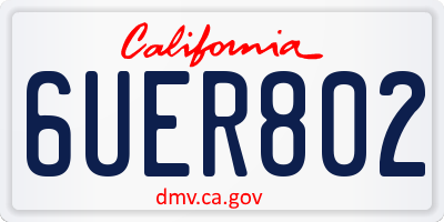 CA license plate 6UER802