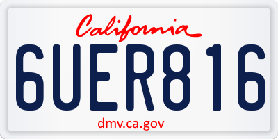 CA license plate 6UER816