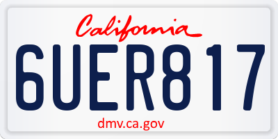 CA license plate 6UER817