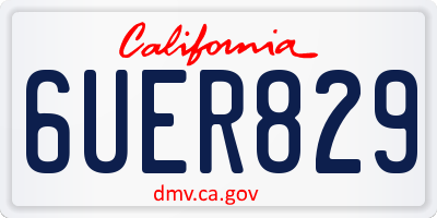 CA license plate 6UER829