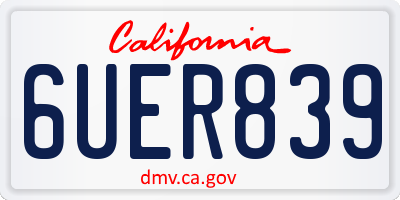 CA license plate 6UER839