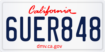 CA license plate 6UER848