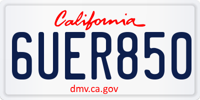 CA license plate 6UER850