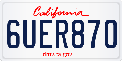 CA license plate 6UER870
