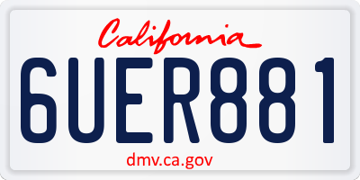 CA license plate 6UER881