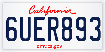 CA license plate 6UER893
