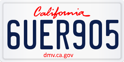 CA license plate 6UER905