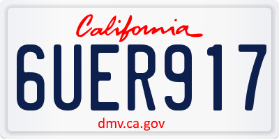 CA license plate 6UER917