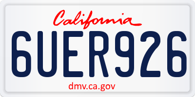 CA license plate 6UER926
