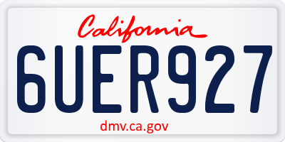 CA license plate 6UER927