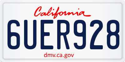 CA license plate 6UER928