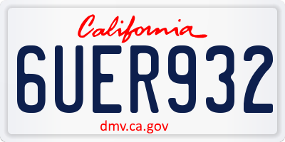 CA license plate 6UER932