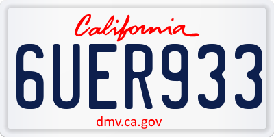 CA license plate 6UER933