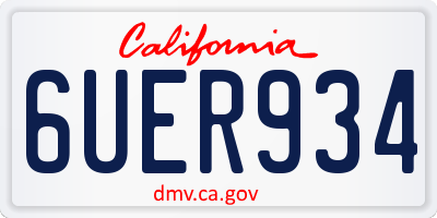CA license plate 6UER934