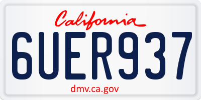 CA license plate 6UER937