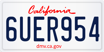 CA license plate 6UER954
