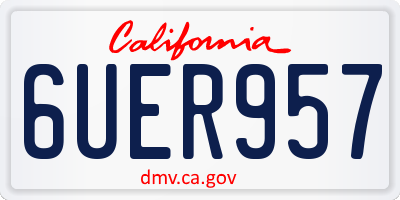 CA license plate 6UER957