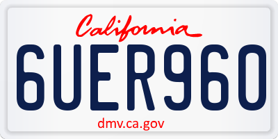 CA license plate 6UER960