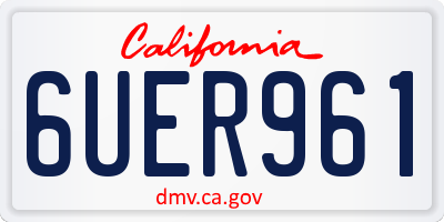 CA license plate 6UER961