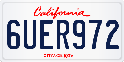 CA license plate 6UER972