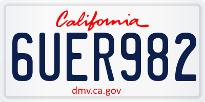 CA license plate 6UER982