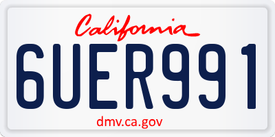 CA license plate 6UER991