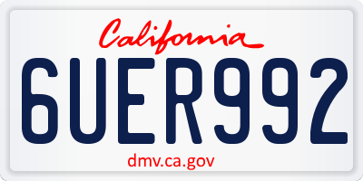 CA license plate 6UER992