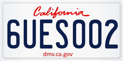 CA license plate 6UES002
