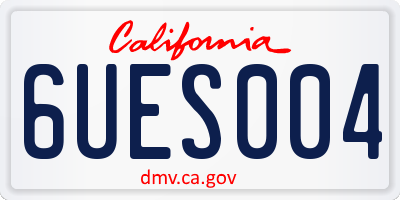 CA license plate 6UES004